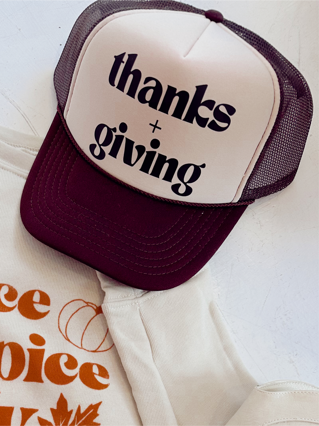 Thanks & Giving Brown Trucker