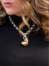 Gina Carmen: Chunky Hearts Mix Chain Lariat #953