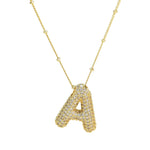 18K Gold Bubble Initial Necklace