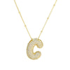 18K Gold Bubble Initial Necklace