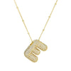 18K Gold Bubble Initial Necklace