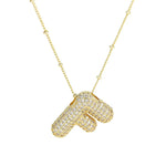 18K Gold Bubble Initial Necklace