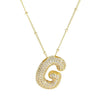 18K Gold Bubble Initial Necklace