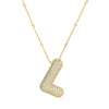 18K Gold Bubble Initial Necklace