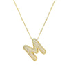 18K Gold Bubble Initial Necklace