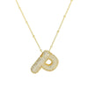 18K Gold Bubble Initial Necklace