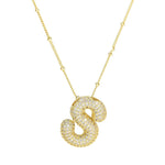 18K Gold Bubble Initial Necklace