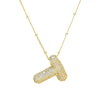 18K Gold Bubble Initial Necklace