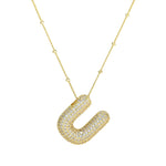 18K Gold Bubble Initial Necklace