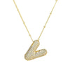 18K Gold Bubble Initial Necklace