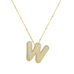 18K Gold Bubble Initial Necklace