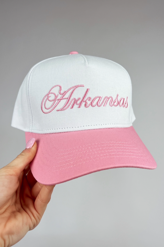 PREORDER: Arkansas Pink Embroidered Hat