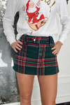 Eloise Plaid Skort -Green