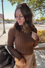 Cool Girl Ribbed Sweater -Cocoa