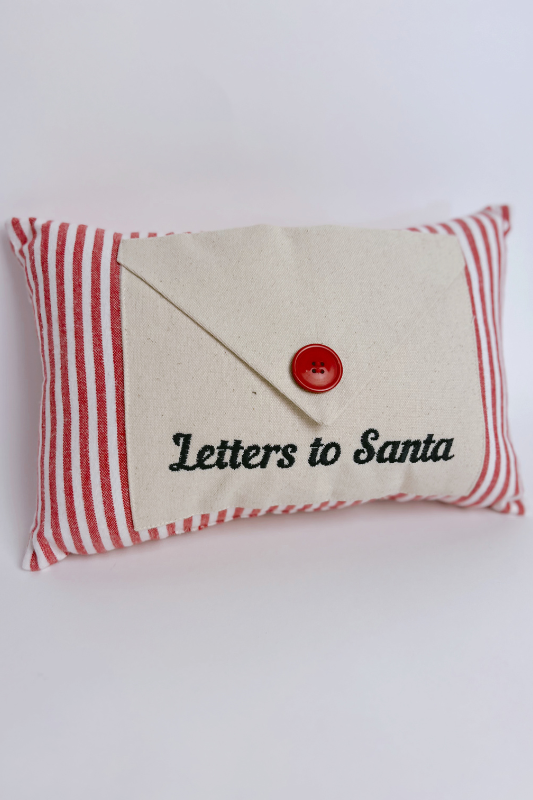 Letter To Santa Embroidered Pillow