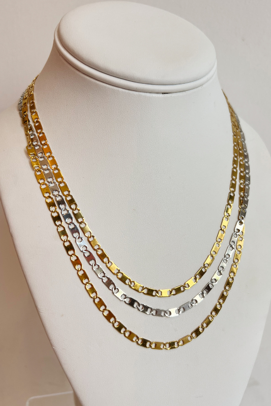 Gina Carmen: Silver/Gold Dainty Chain Necklace #716