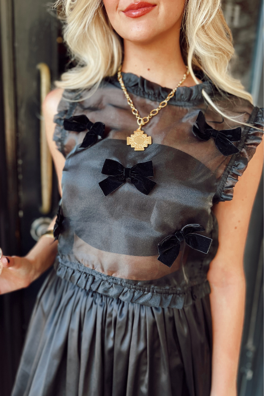 Holiday Hit Black Organza Top