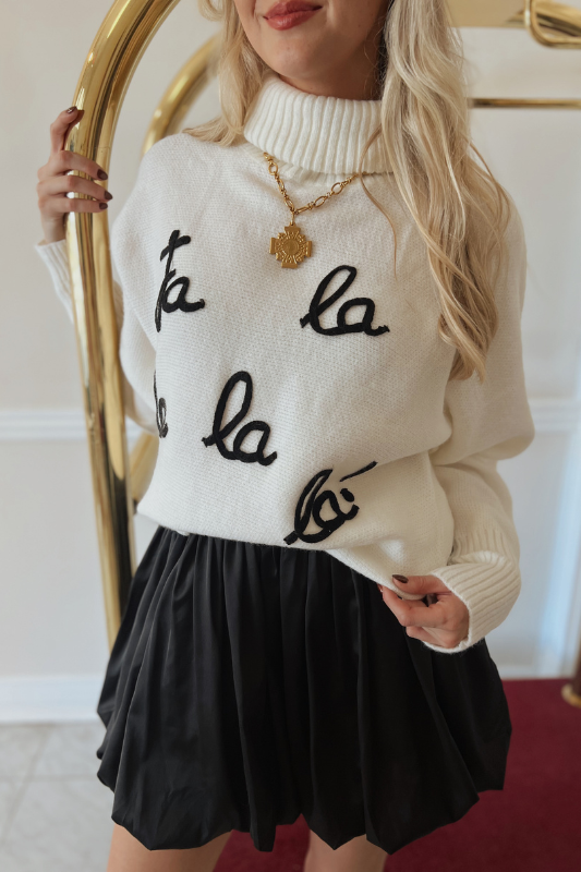 Fa La La! Cream Turtleneck Sweater