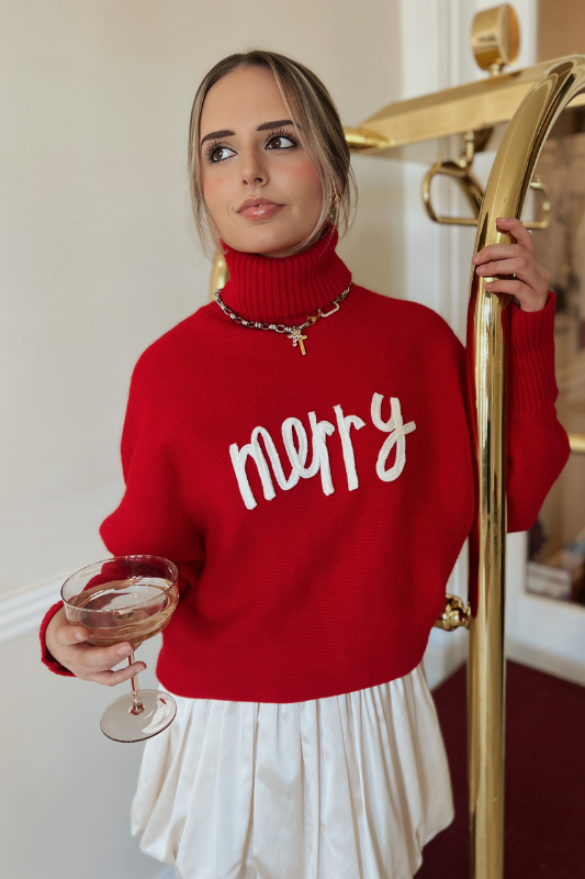 Merry Red Turtleneck Sweater