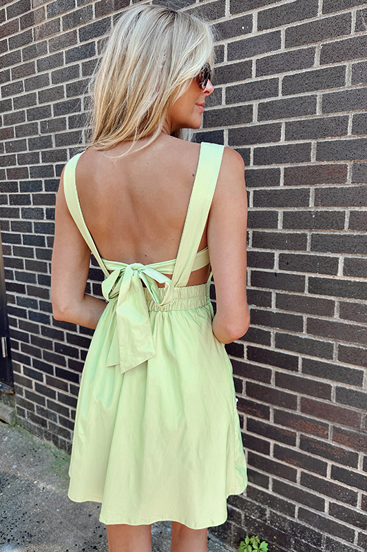 Scarlett Babydoll Dress -Lime