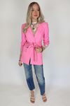 Lillian CInched Sleeve Blazer - Pink