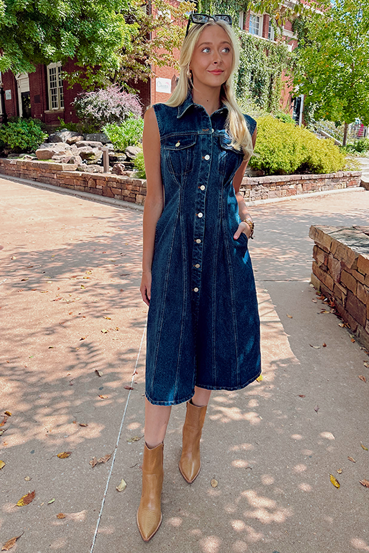 Claudie Denim Midi Dress