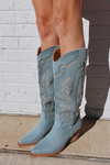 Indigo Denim Cowboy Boot