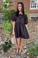 Love More Black Poplin Dress