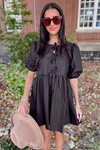 Love More Black Poplin Dress