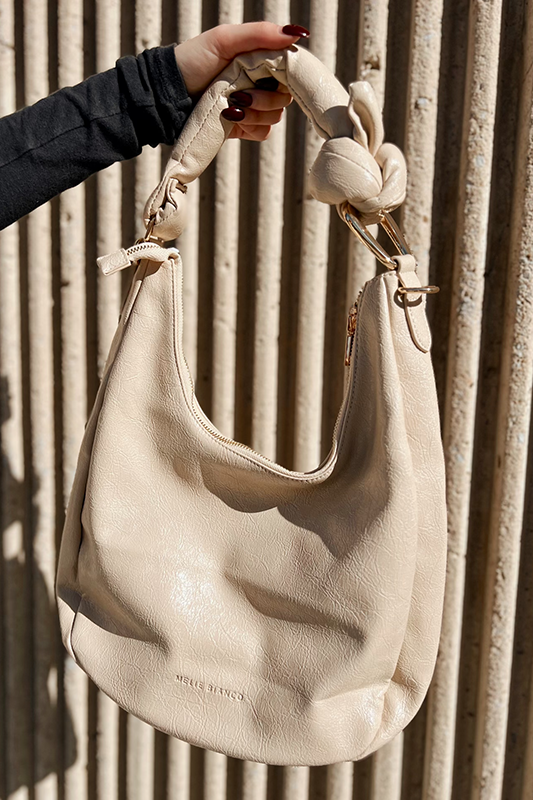 Melie Bianco: Lillie Recycled Shoulder Bag - Beige