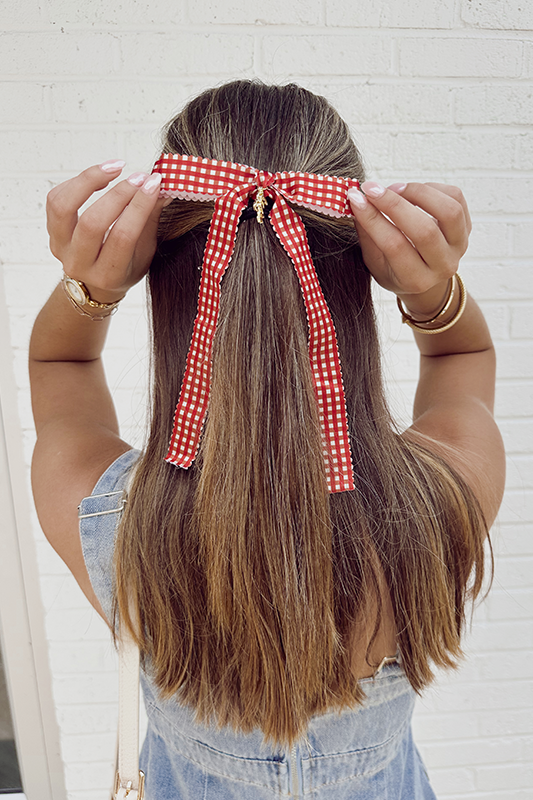 Plaid Scalloped Bow