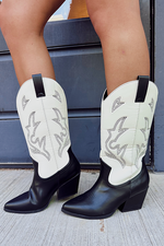 Orville Black & White Cowboy Boots