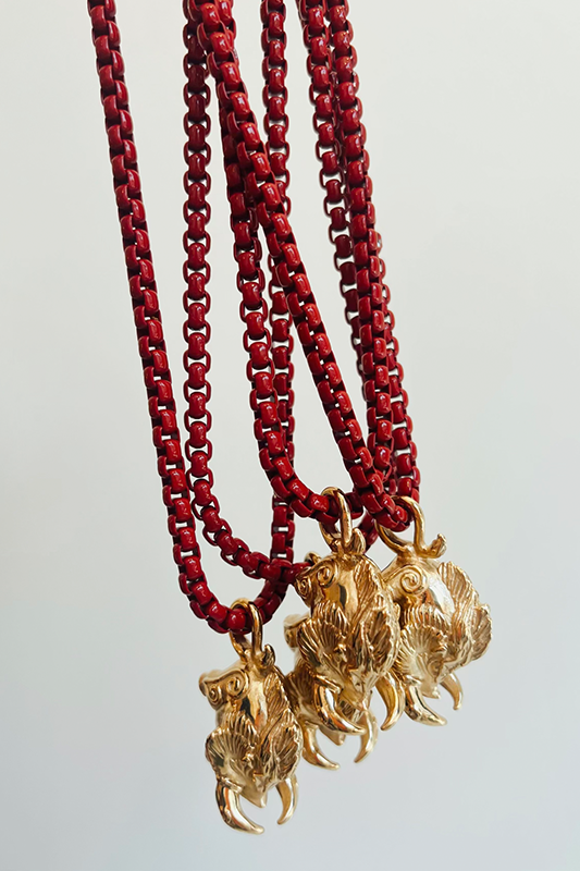 Gina Carmen: Razorback Red Chain Necklace