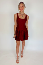 Bring Roses Burgundy Dress