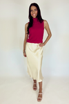 Sweet Escape Cream Midi Skirt