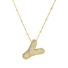 18K Gold Bubble Initial Necklace