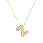 18K Gold Bubble Initial Necklace