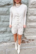 Neutrals Please Vest/Shorts Set