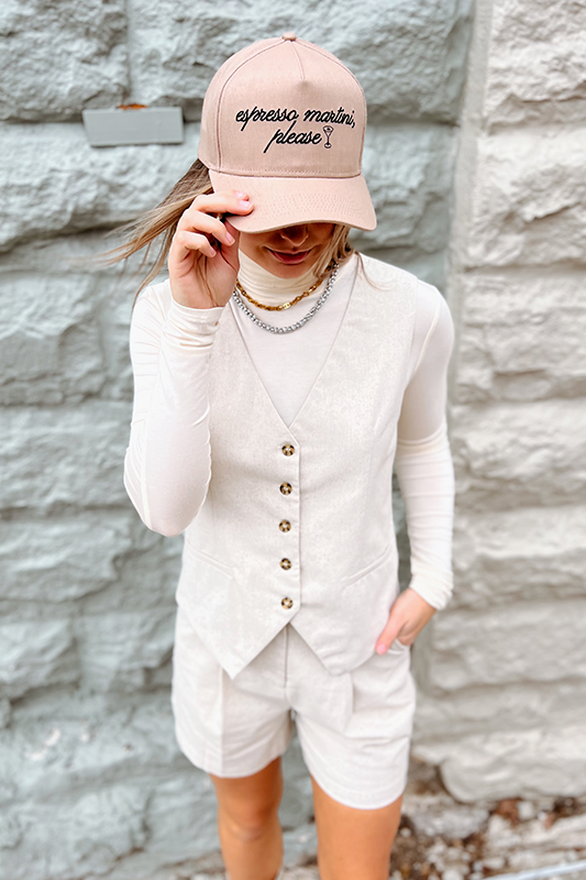 Neutrals Please Vest/Shorts Set