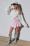 Lyla Denim Skirt -Pink