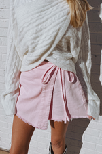 Lyla Denim Skirt -Pink