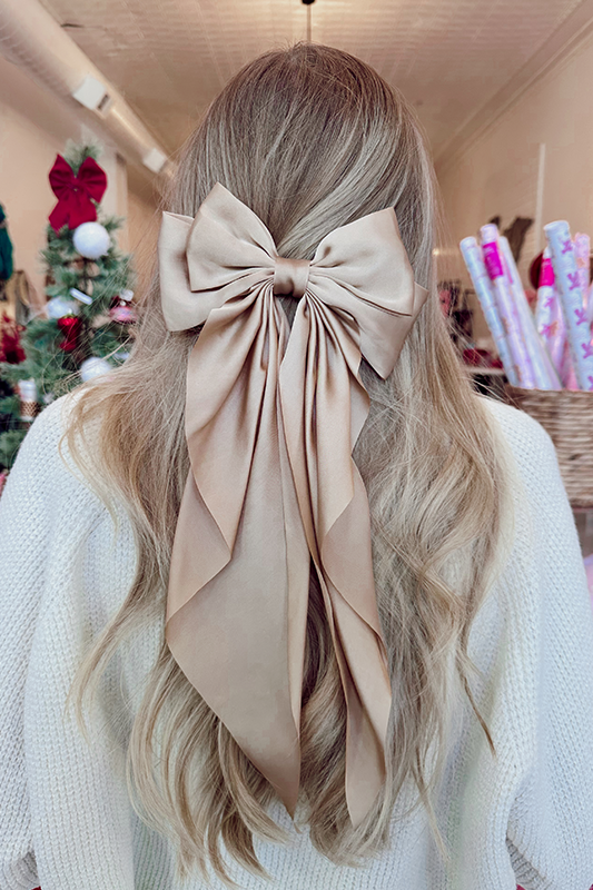 Satin Bow Clip - Gold