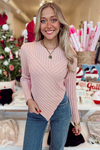 Stay Cozy Asymmetrical Top -Blush